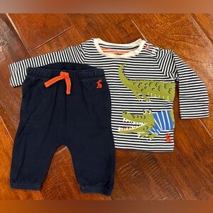Striped Navy and White Baby Outfit